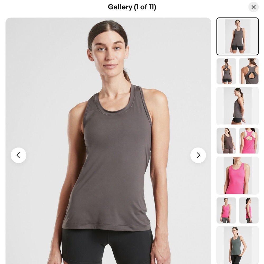 ATHLETA NITRO RACER BACK TANK TOP IN BROWN - Picture 5 of 6